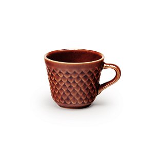 Xícara Café Relevo Conica Marrom 65 ml