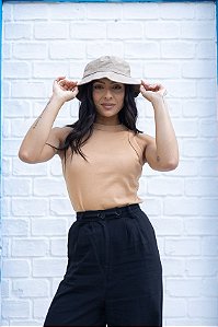 Regata Canelada Bege Concha