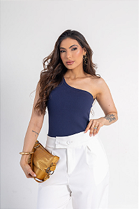 Regata Nula Manga Azul Marinho