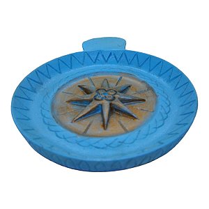 Incensario Prato 10 cm Universal Azul Claro em Resina