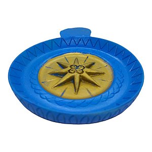 Incensario Prato 10 cm Universal Azul Escuro em Resina