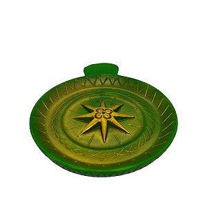 Incensario Prato 10 cm Universal Verde em Resina