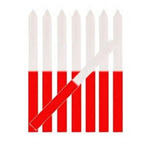 Vela Palito Branca e Vermelha pacote com 9 unidades