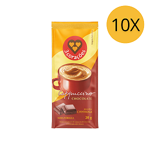 10x Sachê Três Corações Cappuccino Chocolate 20g