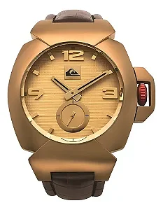 Quiksilver Foxhound dourado com pulseira de couro