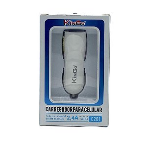 CARREGADOR VEICULAR 2.4 - 2 USB KINGO C201
