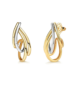 BRINCO DE OURO 18K INFINITO FIOS 30MM DUO