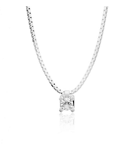 GARGANTILHA DE OURO 18K PONTO DE LUZ 5 PT DIAM