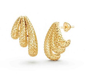 BRINCO TUBULAR FILIGRANA OURO 18K