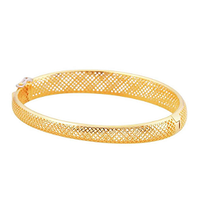 PULSEIRA CELESTE EM OURO 18K TUBULAR FILIGRANA