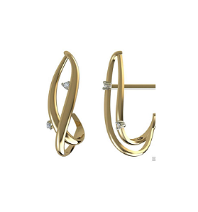 BRINCOS EM OURO 18K COM DIAMANTES