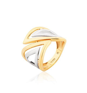 ANEL DUE OURO 18K BICOLOR