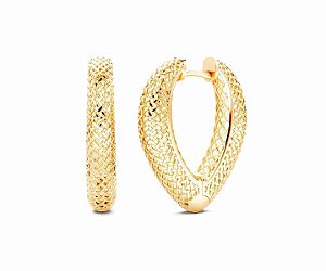 BRINCO DE OURO 18K BRINCO TUBULAR FILIGRANA