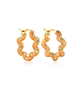 BRINCO DE OURO 18K ARGOLA FILIGRANA