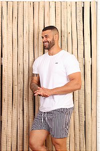 Bermuda Masculina - LISTRADO PRETO VERTICAL