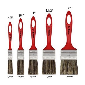 Kit 5 Pincel Trincha Simples Esmalte Sintético e Tinta Óleo