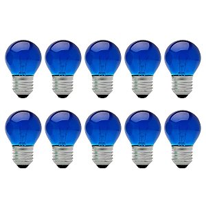 Kit 10 Lampada Bolinha Decorativa Colorida Abajur Festa 15WX127V Mini Bulbo Lust