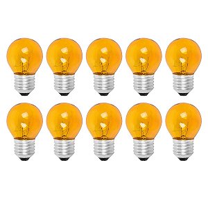 Kit 10 Lampada Bolinha Decorativa Colorida Abajur Festa 15WX127V Mini Bulbo Lust