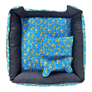 Cama Pet Onix Impermeável Extra Grande Cor:Dino Azul