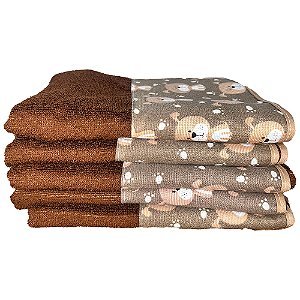Kit 05 pçs Toalha Splash Pet Cor:05 pçs Marrom