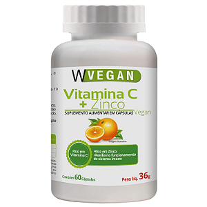 Vitamina C 500mg + Zinco 60 Cápsulas WVegan