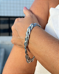 Pulseira Rabo de rato trançada Steel Glow Inox