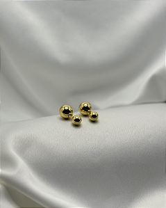 Brinco Ear Jacket Bolas Dourado banhado em ouro 18k
