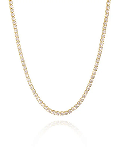 Colar Choker Riviera 35cm banhado em ouro 18k