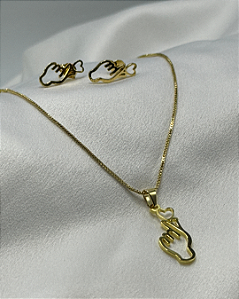 Conjunto Veneziana Dorama Banhado em Ouro 18k