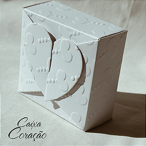 Caixa coração branca - 7x7x3 cm