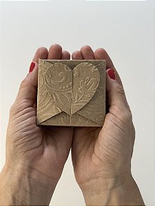 Caixa coração kraft - 7x7x3 cm