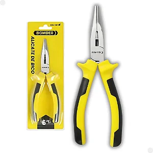 Alicate de Bico Fino Longo 6 Polegadas (165mm) com Cabo Emborrachado e Design Ergonômico