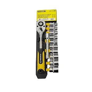 Kit de Catraca 1/2 com Soquetes sextavados 10 a 22MM com extensão