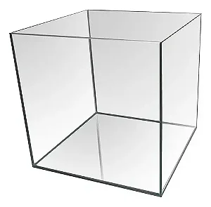 Aquário cubo 50x50x50 125 Litros vidro 6mm Silicone Preto e EVA Plantado Ou Nano