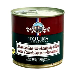 Atum Gourmet em Azeite com Tomate Seco e Azeitonas - 255g - Tours