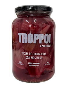 Picles de Cebola Roxa com Mostarda Artesanal - 580g - Troppo