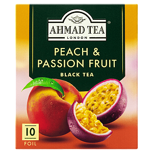 Chá Preto Peach e Passion Fruit - 10 Sachês - Ahmad Tea