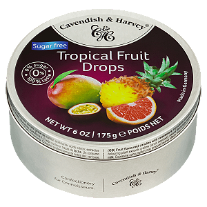 Bala Alemã sem açúcar Tropical Fruit  - 175g - Cavendish & Harvey