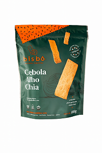 Biscoito Artesanal de Cebola, Alho e Chia - 100g - Bisbô