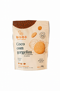 Biscoito Artesanal de Coco, Gergelim e Cumaru - 130g - Bisbô