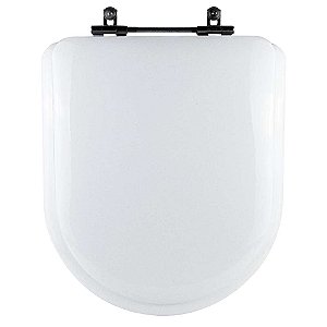 Tampa de Vaso Sanitário Almofadado Carrara Branco para vaso Deca com Ferragem Preta