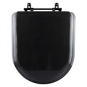 Tampa de Vaso Sanitário Almofadado Carrara Preto para vaso Deca com Ferragem Preta