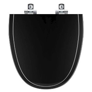 Tampa de Vaso Sanitário Laqueado Soft Close Aloha Preto para vaso Celite