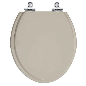 Tampa de Vaso Sanitário Laqueado Soft Close Convencional Oval Bege Saara para vaso Deca