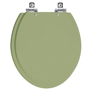 Tampa de Vaso Sanitário Laqueado Soft Close Convencional Oval Verde Malva para vaso Deca