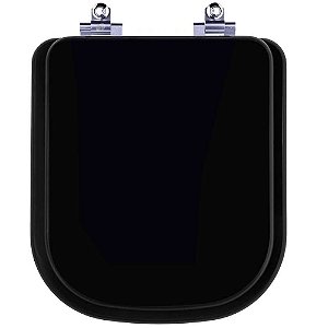 Tampa de Vaso Sanitário Laqueado Soft Close Quadra Preto para vaso Deca