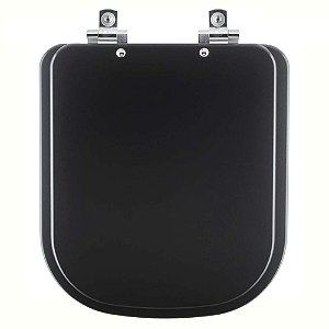 Tampa de Vaso Sanitário Laqueado Soft Close Quadra Preto Fosco para vaso Deca