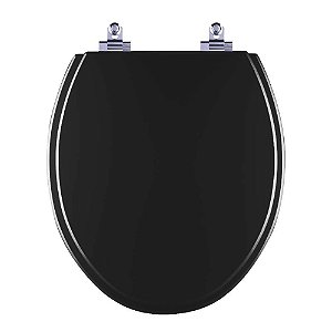 Tampa de Vaso Sanitário Laqueado Soft Close Spot Preto para vaso Deca