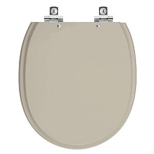 Tampa de Vaso Sanitário Laqueado Soft Close Village Bege Saara para vaso Deca
