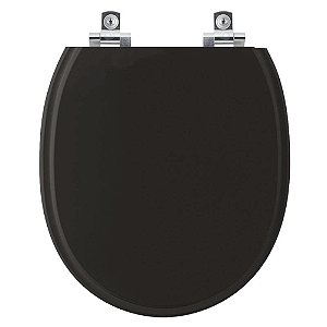 Tampa de Vaso Sanitário Laqueado Soft Close Village Ébano (Preto) para vaso Deca